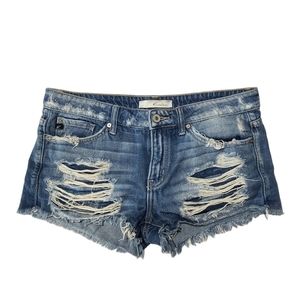 Kancan Distressed Denim Jean Shorts
